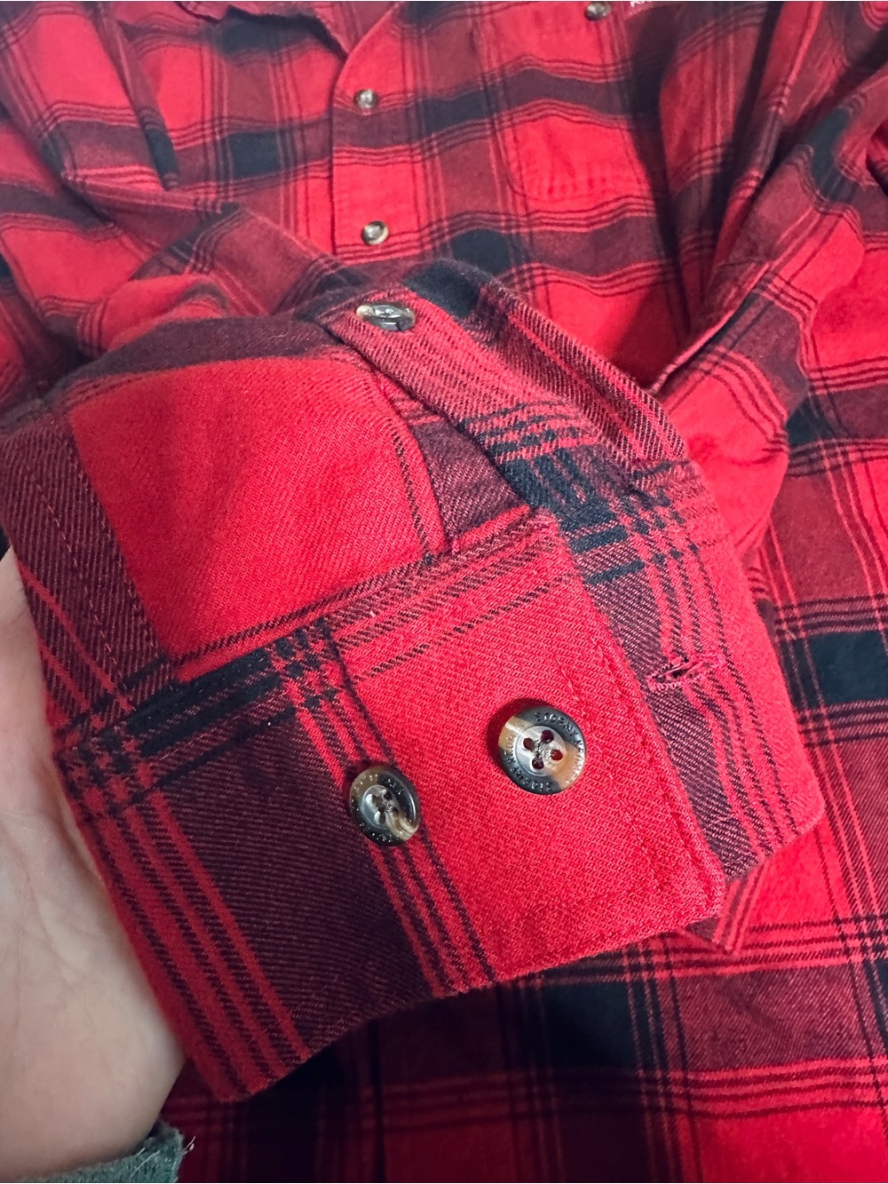 Stormy Kromer Men’s XL Red Black Buffalo Plaid Flannel Shirt Unisex - Picture 8 of 9